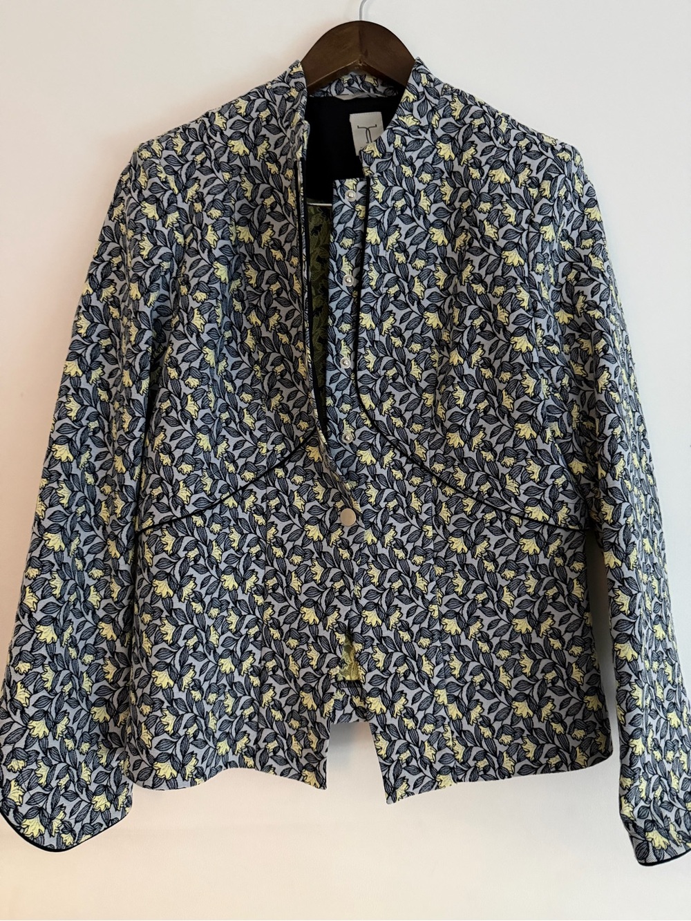 Tristan Floral Blazer in Light Blue and Yellow
